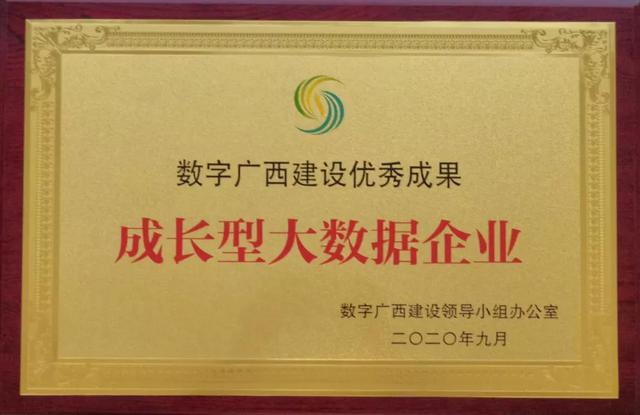 热烈祝贺金奔腾科技被评为数字广西建设优秀成果企业代表， 荣获“成长型大数据企业”奖！