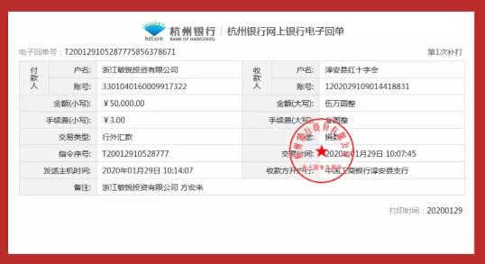 抗疫行动|敏锐投资向淳安县红十字会捐赠伍万元