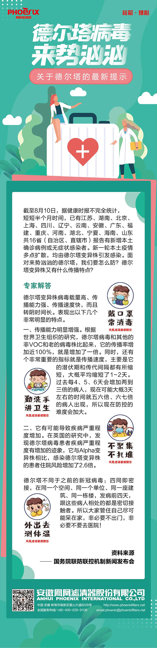 德尔塔病毒来势汹汹！凤凰滤清器提醒您请做好自身保护