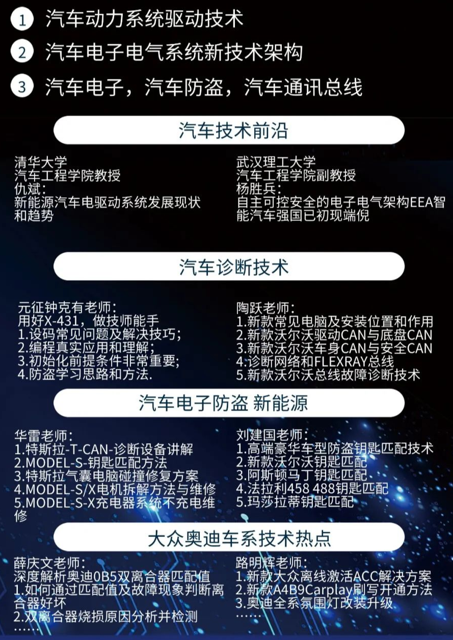 汽车维修行业豪华技术盛宴，清华等多所高校教授和技术大咖分享