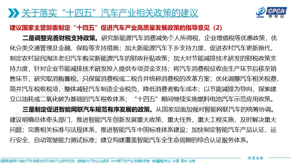 十四五专项发展规划涉及的汽车相关政策分析及建议
