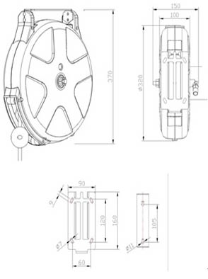 博丰五星水鼓卷管器 汽车洗美店专用工具