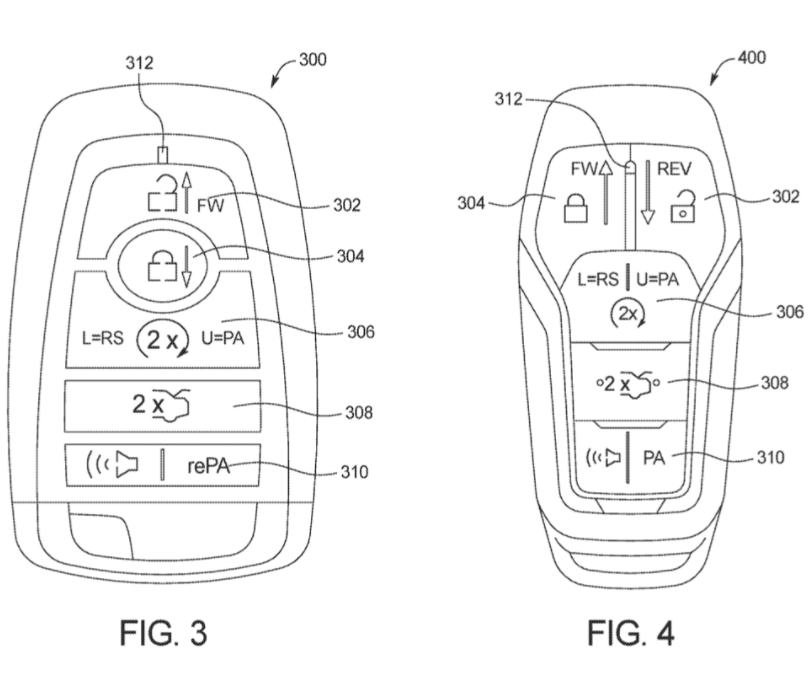 福特申请新专利：配备远程停车辅助功能的车钥匙