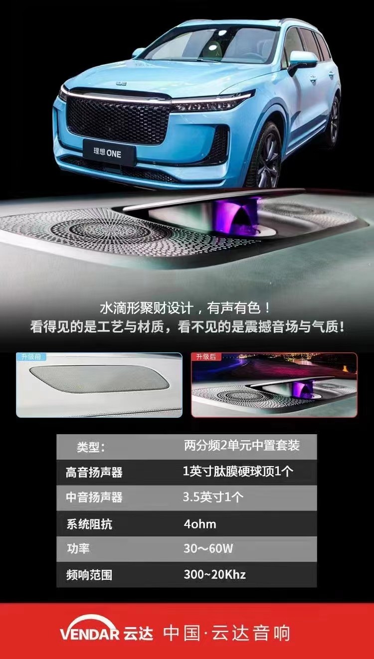 云达品牌引领理想汽车智能电动音响热销