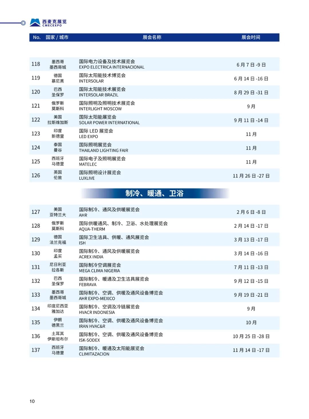 请查收！《西麦克展览2023年全球展览计划手册》