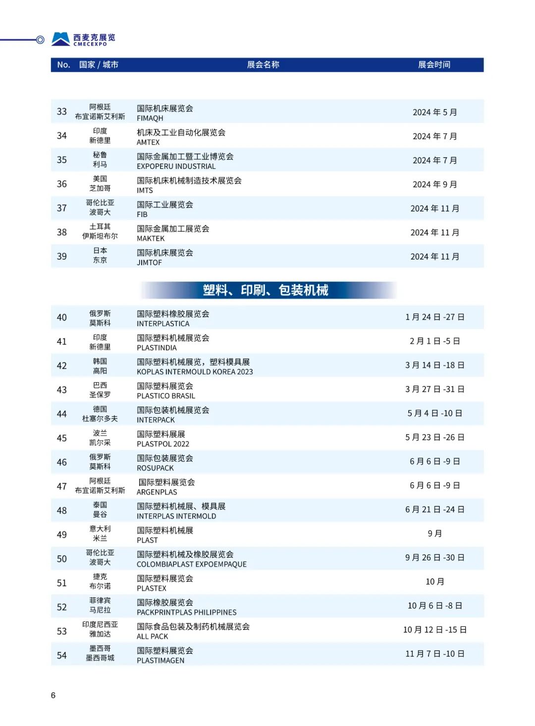 请查收！《西麦克展览2023年全球展览计划手册》