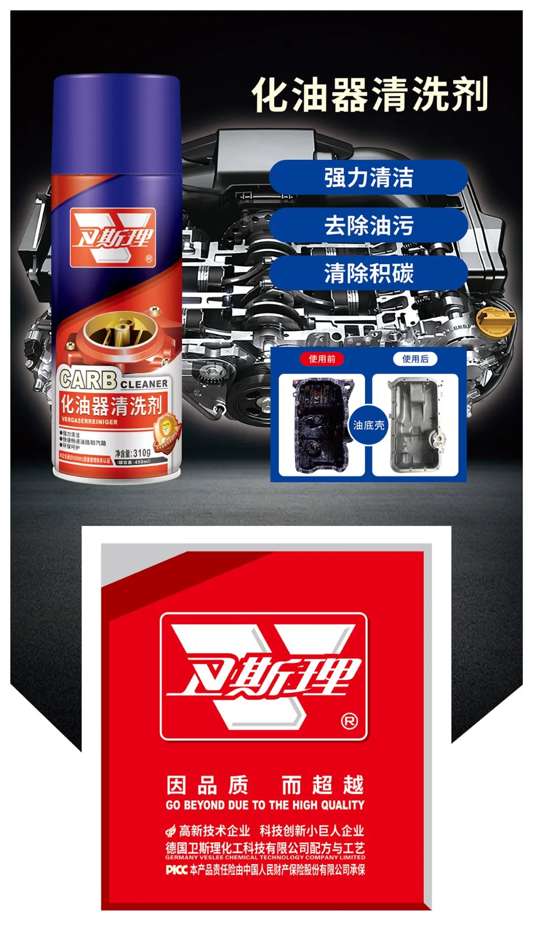 油污全跑光，“阳没兔气”好帮手！卫斯理化油器清洗剂