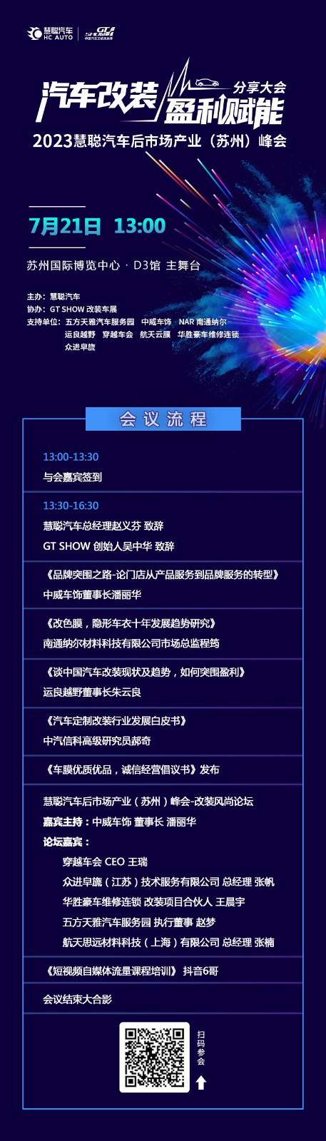 大咖秀丨汽车改装盈利赋能分享大会倒计时一天