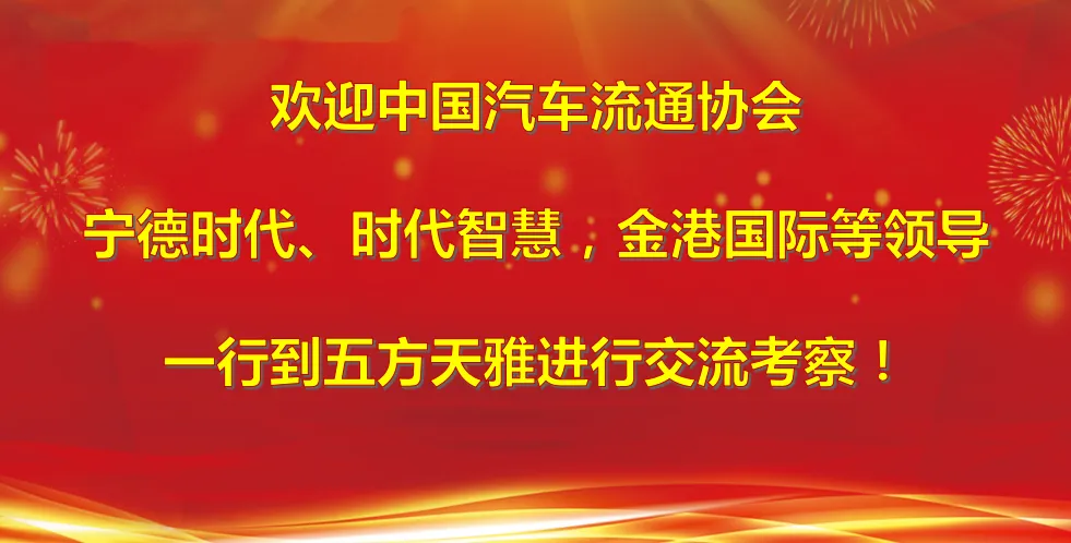 中国汽车流通协会及宁德时代、时代智慧等领导一行到五方天雅进行交流考察！