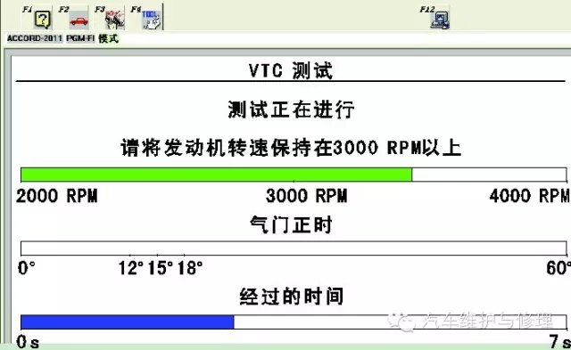 汽修案例：雅阁车气门正时控制（VTC）系统故障